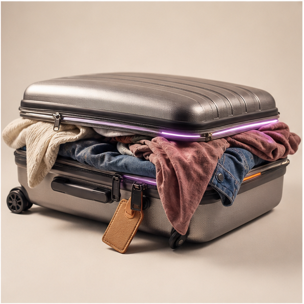 The suitcase is ___ realistic-studio visual